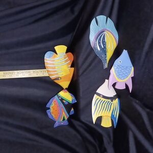 Vintage Painted Tropical Fish